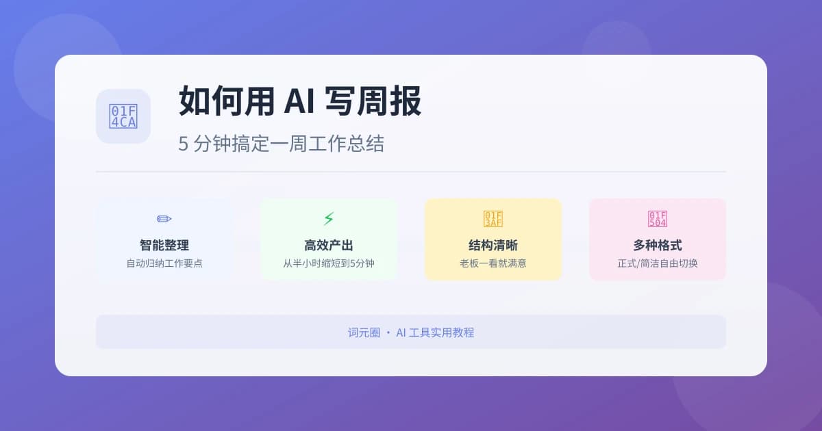 如何用 AI 写周报：5 分钟搞定一周工作总结