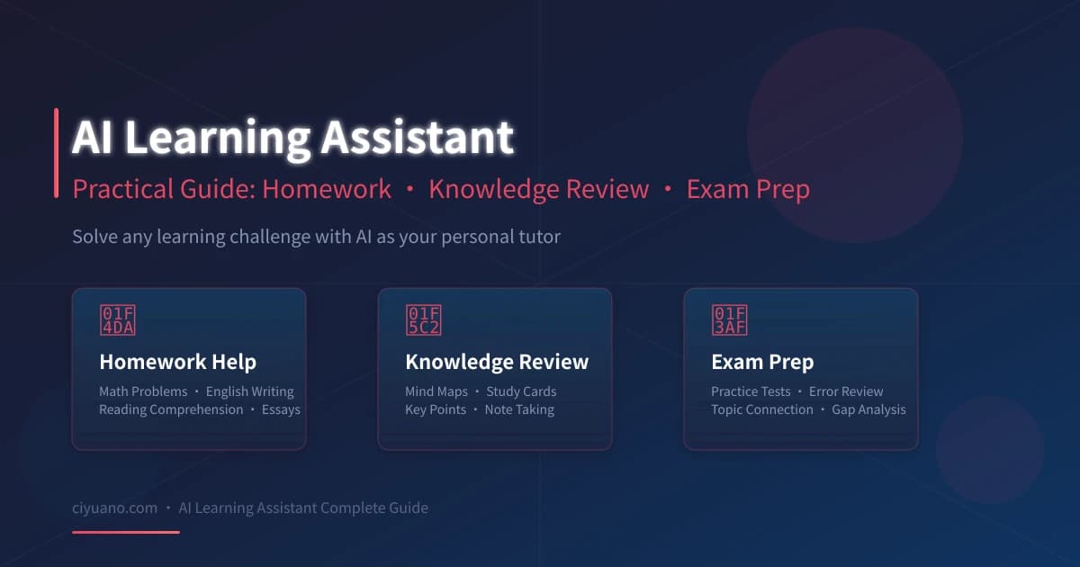 AI Learning Assistant Guide: Homework Help, Knowledge Review, and Exam Prep Made Easy
