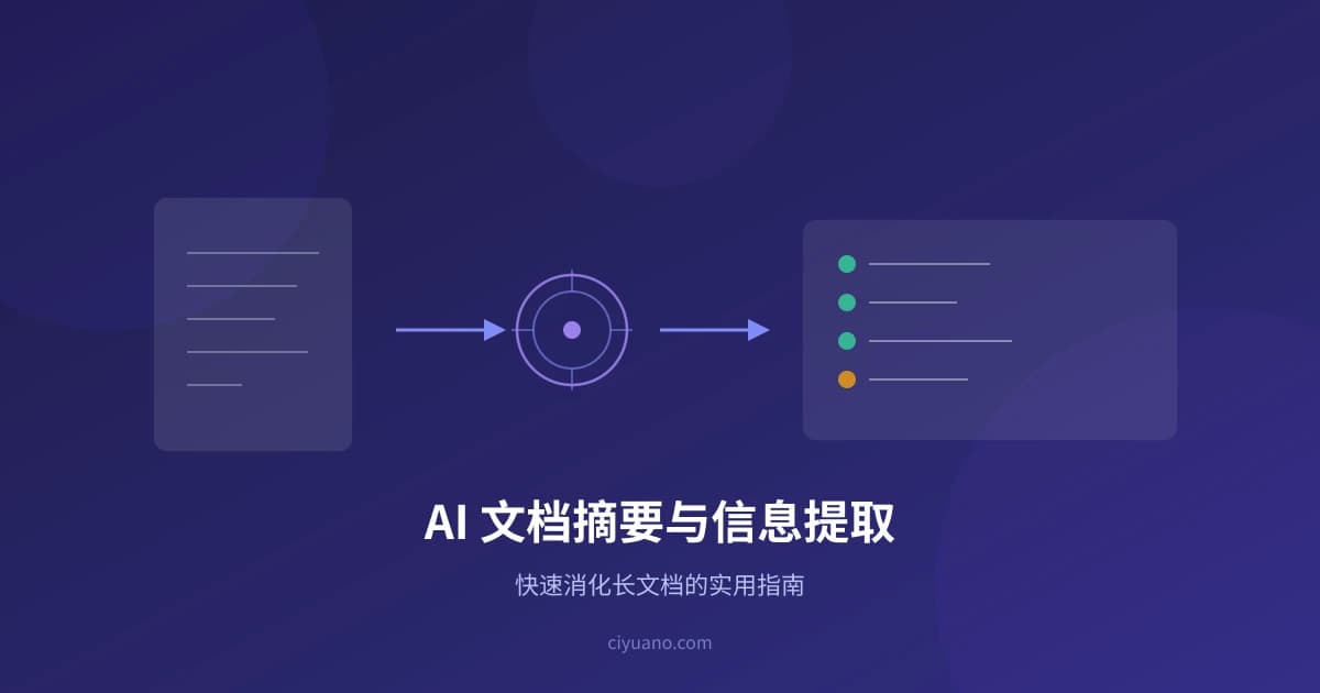 AI 文档摘要与信息提取：快速消化长文档的实用指南
