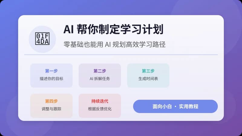 AI 帮你制定学习计划：零基础也能用 AI 规划高效学习路径