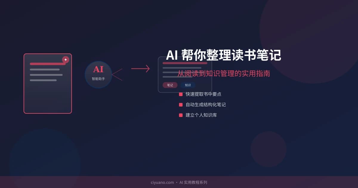 AI 帮你整理读书笔记：从阅读到知识管理的实用指南