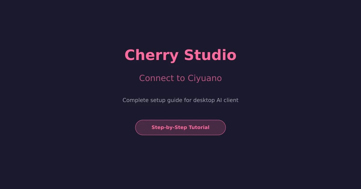 Complete Tutorial on Integrating Cherry Studio with Token Circle