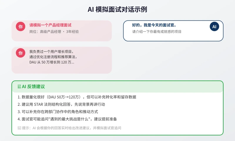 AI 模拟面试对话示例