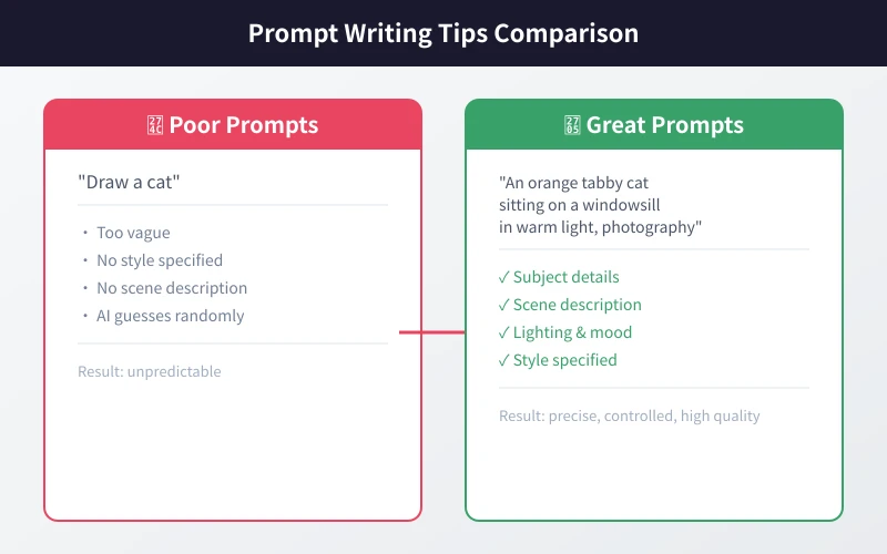 Prompt Writing Tips Comparison