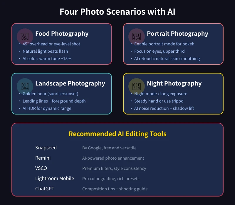 AI tips for four shooting scenarios