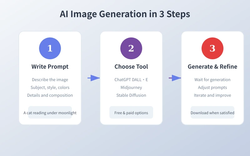 AI Image Generation 3-Step Process