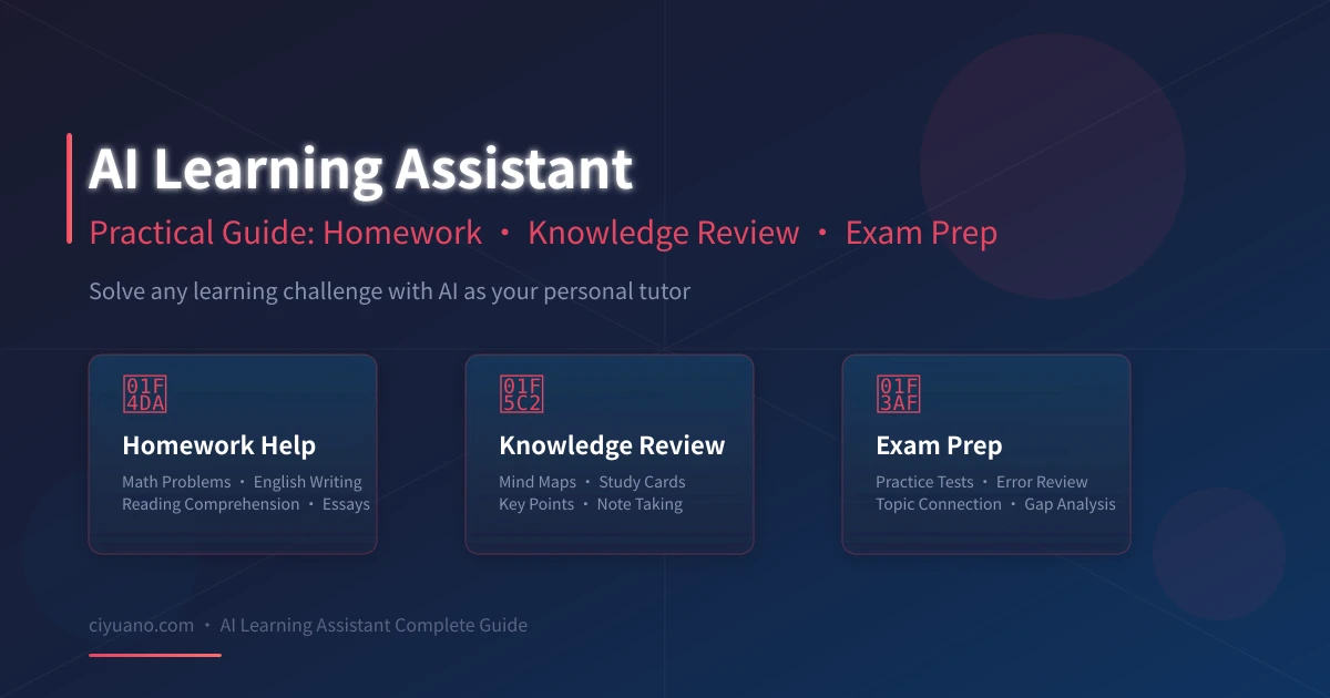 AI Learning Assistant Guide: Homework Help, Knowledge Review, and Exam Prep Made Easy