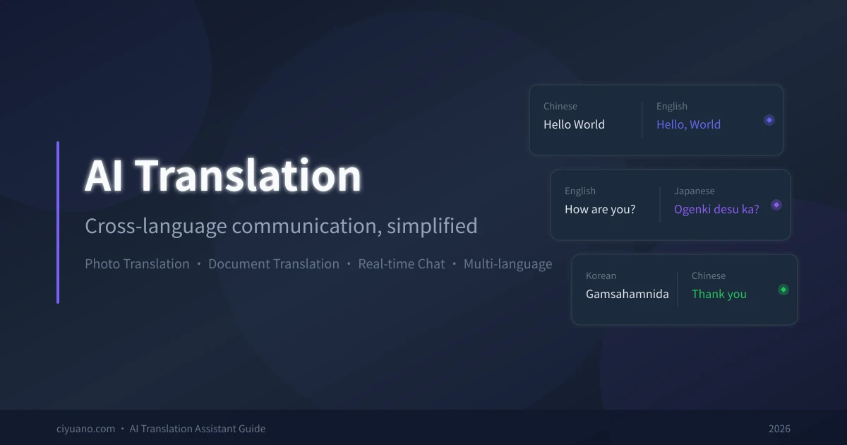 AI Translation Assistant Complete Guide: Photo, Document & Real-time Translation
