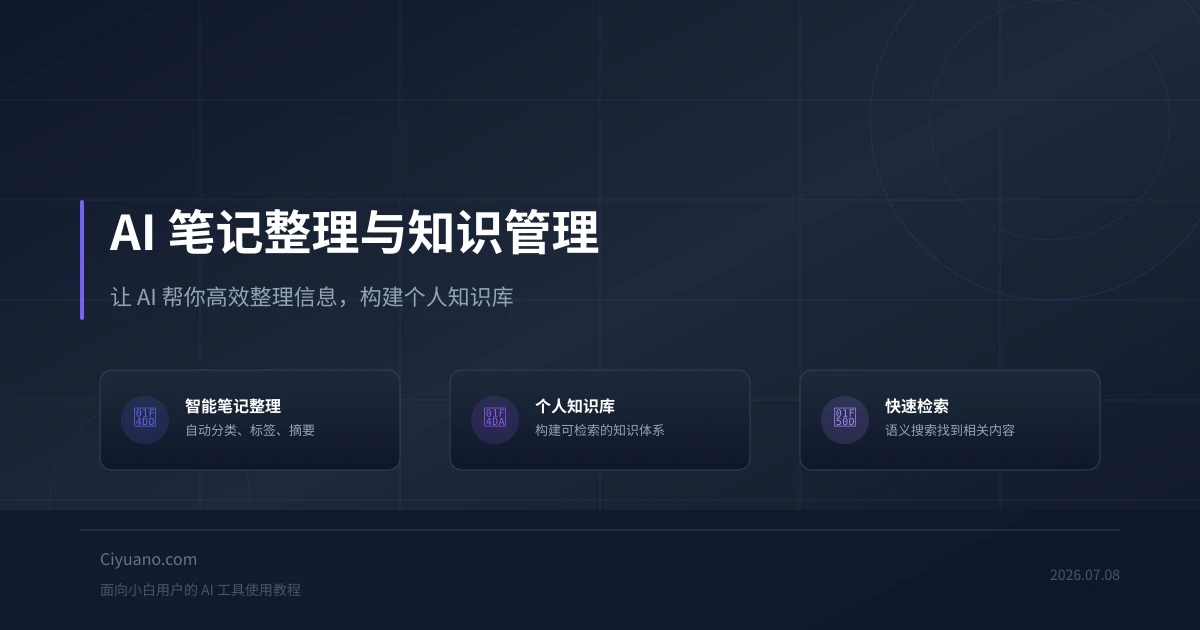 AI 笔记整理与知识管理教程：让 AI 帮你高效整理信息