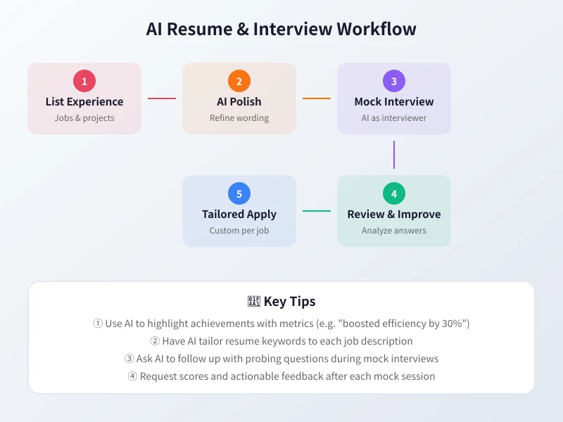 AI Resume Optimization and Interview Preparation Workflow