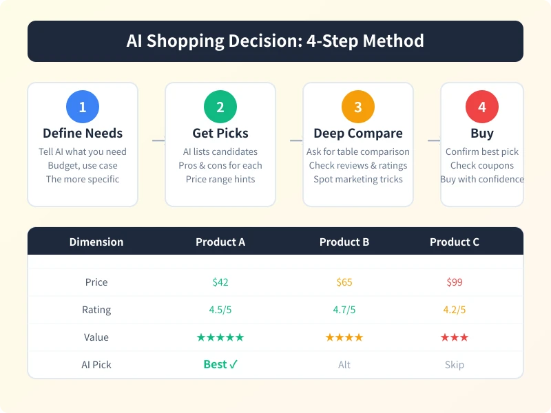 AI Shopping Decision: 4-Step Method