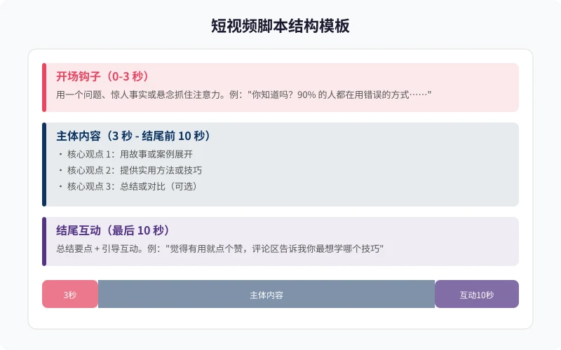 短视频脚本结构模板