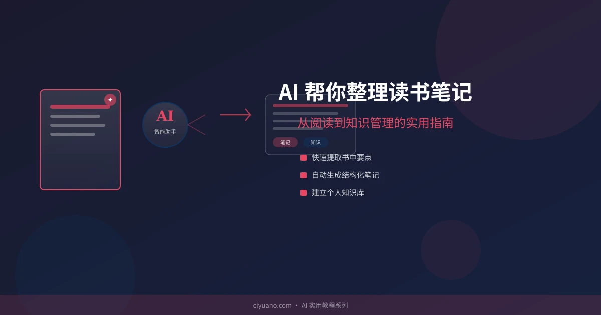 AI 帮你整理读书笔记：从阅读到知识管理的实用指南