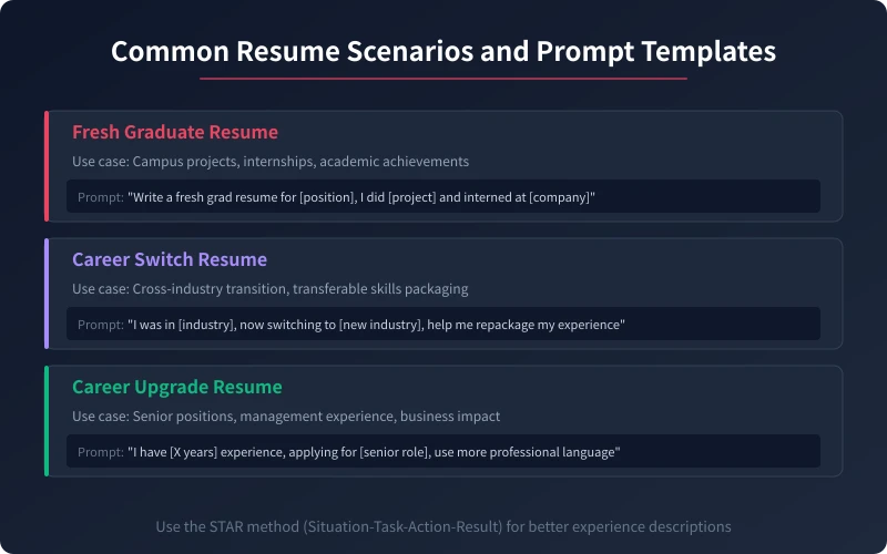 Common Resume Scenarios and Prompt Templates