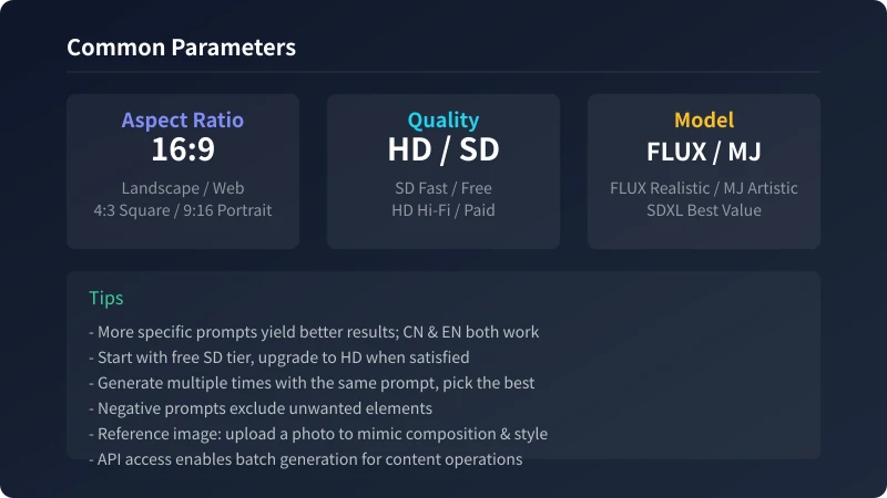 AI image generation parameters