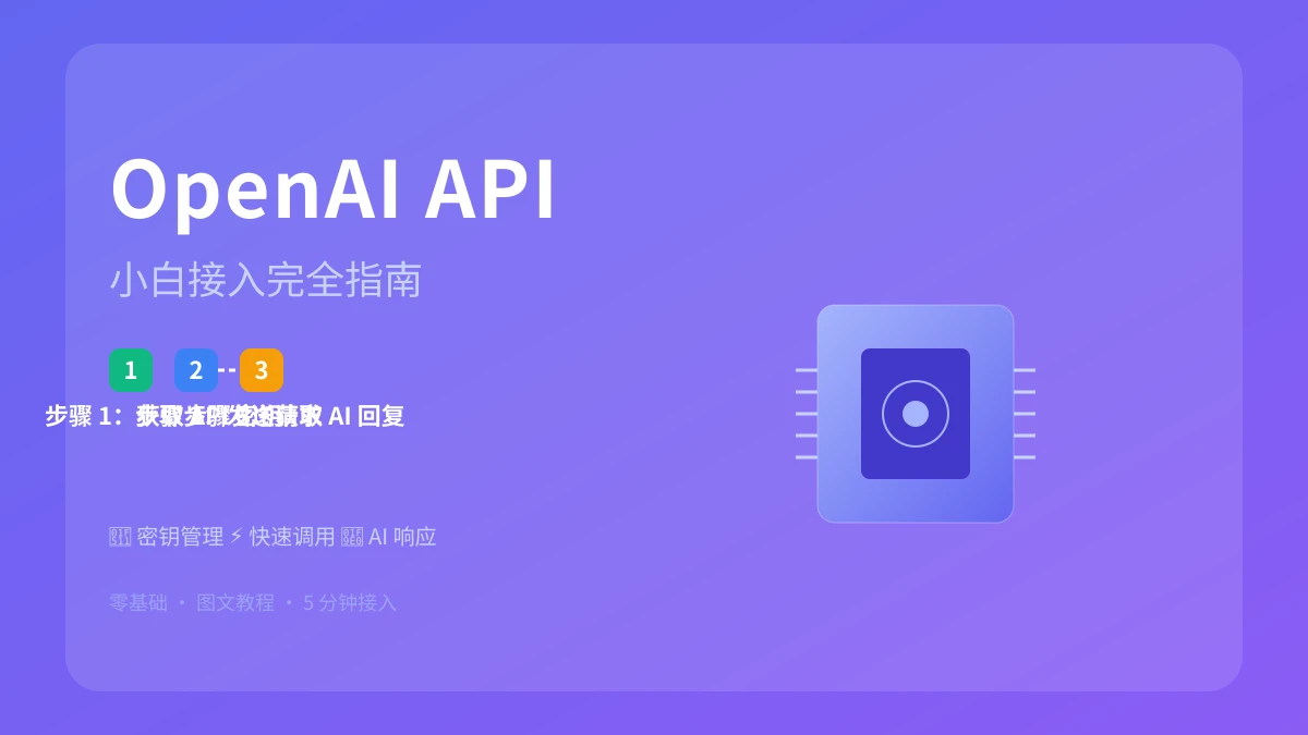 OpenAI API 接入完全指南：3 步让任何应用拥有 AI 能力