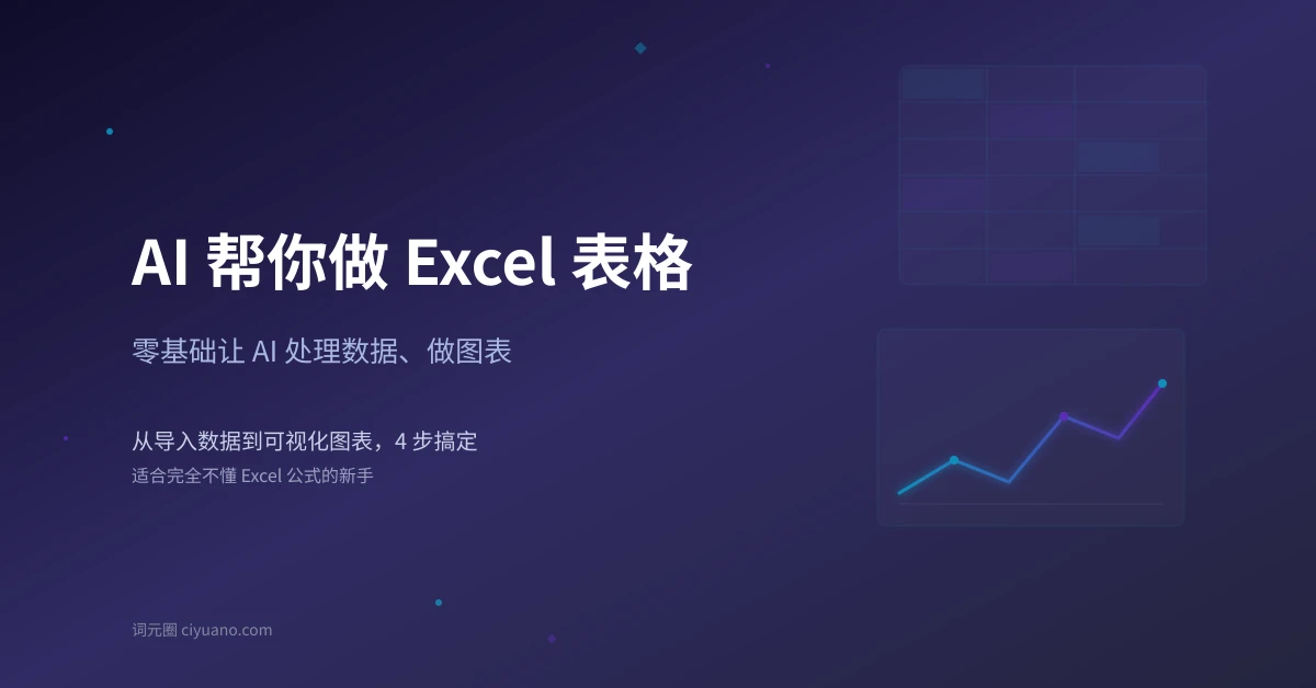 AI 帮你做 Excel 表格:零基础处理数据与可视化图表